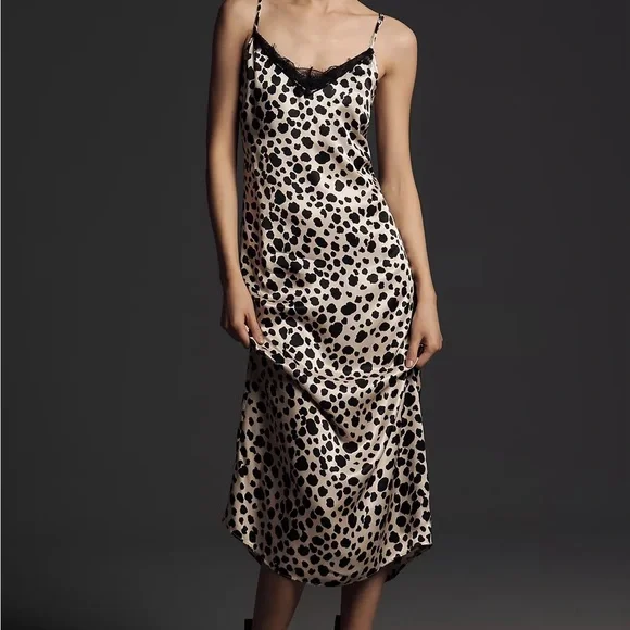 NWT By Anthropologie V-Neck Open-Back Slip Midi Dress Sz S - Picture 11 of 11